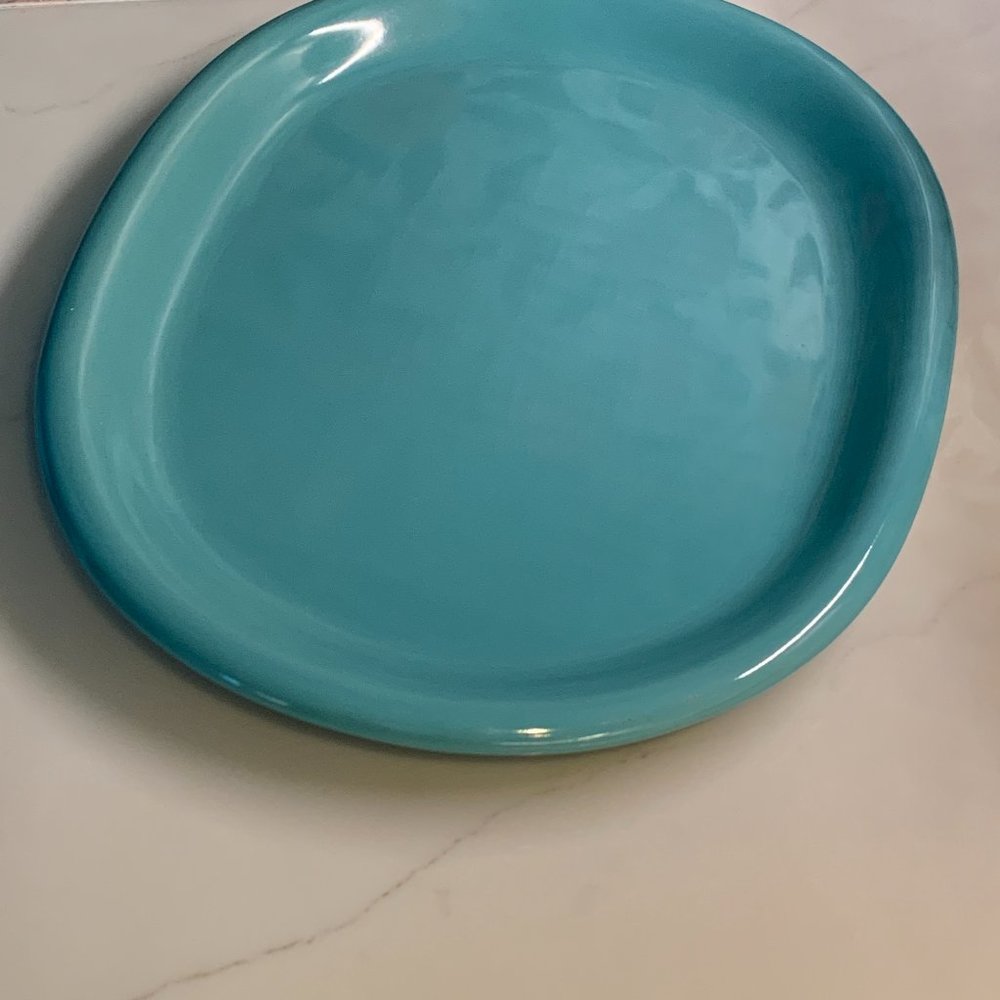 Vintage Crown Corning Japan Teal Serving Platter - Picture 13 of 15